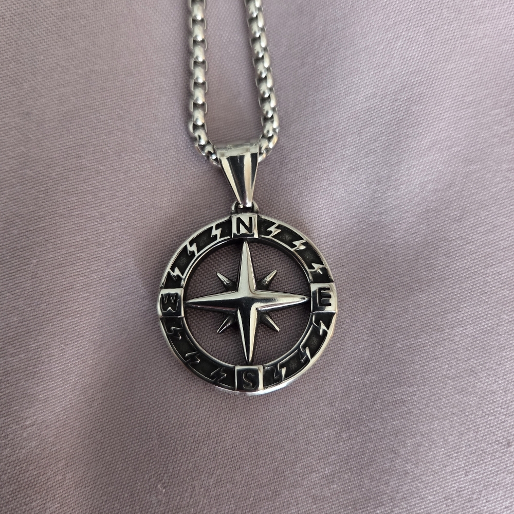 STAINLESS STEEL GOTHIC COMPASS